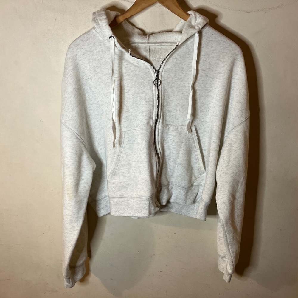 Grey Cropped Hoodie